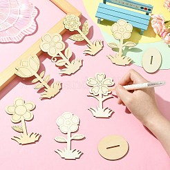 6 стиль своими руками незаконченные вырезанные из дерева цветы&nbsp;WOOD-CJ0002-30