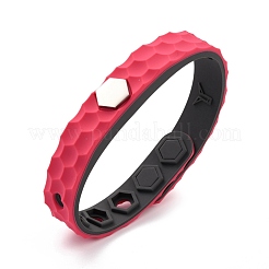Bracciali in cordino di silicone piatto&nbsp;BJEW-F421-01G