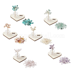 6 pièce de décorations d'arbre de vie en pierres précieuses naturelles et synthétiques&nbsp;AJEW-JD00014