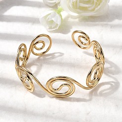 Браслеты-манжеты из нержавеющей стали 304 для женщин&nbsp;BJEW-Z150-01G-01