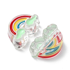 5шт прозрачные акриловые эмалевые бусины&nbsp;OACR-YW0001-31C