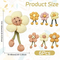 1 комплект из 6 шт. 6 стилей брошей из ткани с цветами разных цветов&nbsp;ST-CJ0038-001