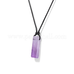 Natürliche Amethyst-Quader-Anhänger-Halsketten&nbsp;FS-WG7338A-03