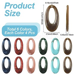 24шт 6 цвета акриловые подвески&nbsp;OACR-FS0002-64