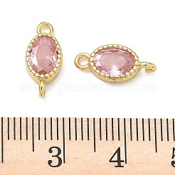Латунные подвески-шармы с овальными фианитами&nbsp;KK-P348-07G