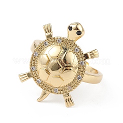 Регулируемое кольцо с кубическим цирконием в виде черепахи&nbsp;RJEW-L100-022G