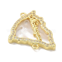 Латунная ракушка pave никарагуа карта соединительные подвески&nbsp;KK-K293-41G