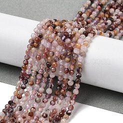 Fili di perline di quarzo lodolite viola naturale fantasma&nbsp;G-G189-D10-02