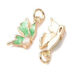 Zircone cubique transparente micro pavée de laiton avec breloques en émail&nbsp;CU-K002-50G-B