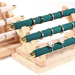 Présentoir à bagues en velours et bois à 3 niveau&nbsp;PW-WG281B2-02