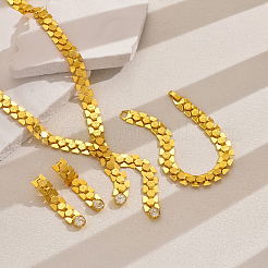 Элегантные железные геометрические подвески браслеты серьги и ожерелья комплект для женской вечеринки&nbsp;BU2705