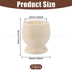 12 Stück unbehandelter Holzbecher&nbsp;WOOD-CA0001-87A