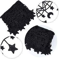 Bordure en dentelle polyester étoile de lune&nbsp;OCOR-WH0080-56A