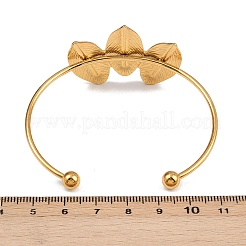 Браслеты-манжеты из нержавеющей стали 304 с эмалью для женщин&nbsp;LS-BJEW-A049-02A-G