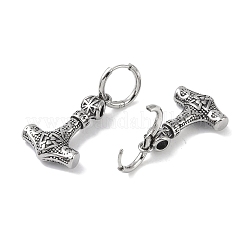 Orecchini a cerchio in acciaio chirurgico inossidabile 316&nbsp;EJEW-P274-17B-AS