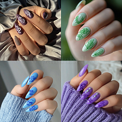 Plantillas de arte de uñas diy de acero inoxidable&nbsp;MRMJ-WH0092-056