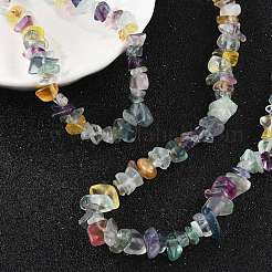 Collier de perles de copeaux de fluorite naturelle&nbsp;NJEW-FZ00004-08
