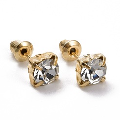 Anello e orecchini a bottone con margherita e stella e strass quadrati&nbsp;EJEW-D277-07G