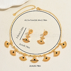 Ohrringe und Halsketten-Sets aus einer Legierung mit Mikropavé-Fassung aus Zirkonia in Fächerform für Damen&nbsp;IZ5502
