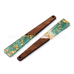 Большие подвески из прозрачной смолы и орехового дерева&nbsp;RESI-N039-68B