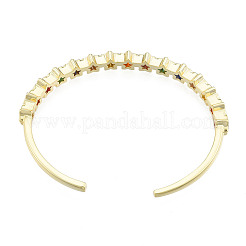 Bracelet manchette ouvert étoile zircone cubique&nbsp;BJEW-N012-042