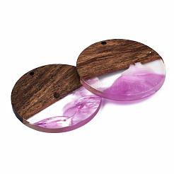 Pendenti in resina trasparente e legno di noce&nbsp;RESI-T035-35A