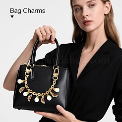 4 pz 4 stili lega strass con perline acriliche ciondolo catena cavo borsa catene decorative&nbsp;HJEW-FS00060-01