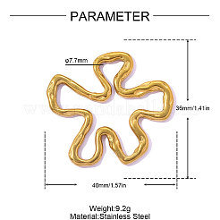 Hohle und gehämmerte Anhänger aus Edelstahl 304&nbsp;STAS-OY016-53G