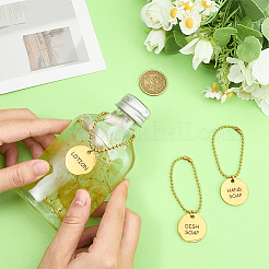 3 шт. плоские круглые бирки для ванной из нержавеющей стали&nbsp;HJEW-OC00257