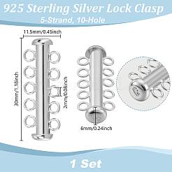 1 Satz Schiebeverschlüsse aus Sterlingsilber&nbsp;STER-GA0001-42A-S