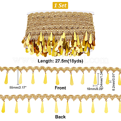 Блестящая лента из полиэстера в этническом стиле&nbsp;OCOR-WH0077-02