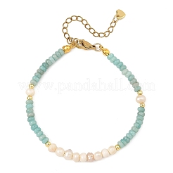 Sets aus Armbändern und Halsketten aus natürlichem Amazonit und natürlichen Süßwasserzuchtperlen&nbsp;SJEW-JS01386