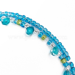 Set di cavigliere elasticizzate con perline di semi di vetro&nbsp;AJEW-AN00522