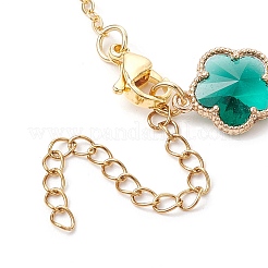 Ensembles collier et bracelet à maillons en verre de fleur de prunier&nbsp;SJEW-JS01293-03