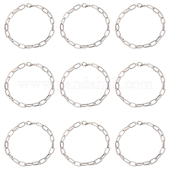 20шт железный кабель цепочка браслеты для женщин мужчин&nbsp;BJEW-SC0001-42