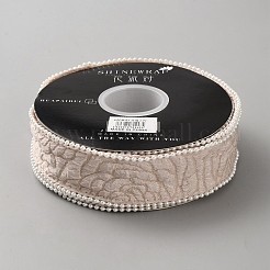 Poliéster con cinta de imitación de perla plástica&nbsp;OCOR-WH20013-028B
