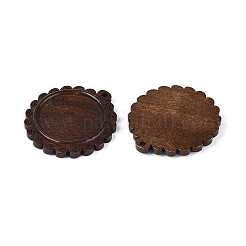 Оправы для кабошонов из резного дерева скима&nbsp;WOOD-N022-05