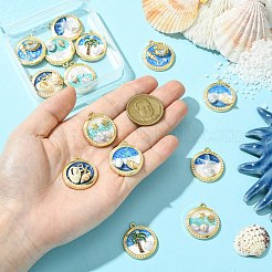 14шт 7 стиля подвески из цинкового сплава с эмалью&nbsp;FIND-CJ0004-63