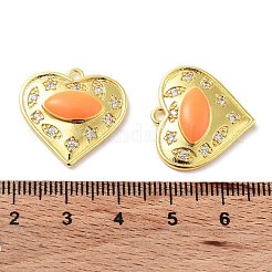 Латунные микропаве прозрачные подвески с фианитом&nbsp;KK-F871-06G-03