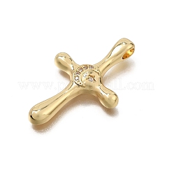 Pendenti in zirconi cubici trasparenti in micro pavè di ottone&nbsp;CU-CBA4BAF-09G