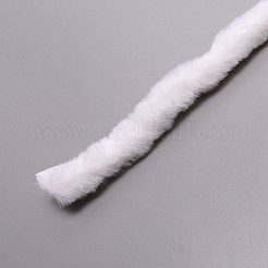 Rouleau de tissu de garniture de ruban de fausse fourrure blanche pour la décoration d'arbre de noël ou l'artisanat d'arcs de guirlande&nbsp;FIND-SZC0004-01B