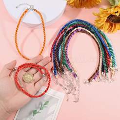 14 шт. 14-цветный полиэстеровый витой шнур для изготовления ожерелья&nbsp;NJEW-PH01636