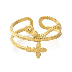 Ионное покрытие (ip) 304 нержавеющая сталь манжеты кольца для женщин&nbsp;RJEW-U017-03G