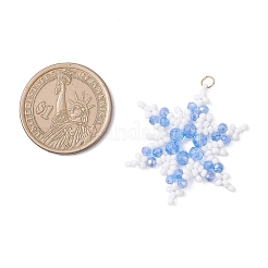 Подвески-снежинки из стеклянных бусин&nbsp;PALLOY-MZ00890-01