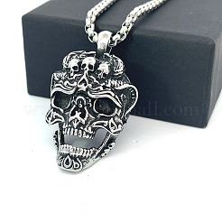 Punk-Retro-Halsketten mit Totenkopfanhänger aus Edelstahl 304 für Herren&nbsp;LS-CH2571