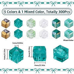 300шт 6 цвета гальванические стеклянные бусины&nbsp;EGLA-SC0001-36A