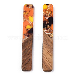 Большие подвески из прозрачной смолы и орехового дерева&nbsp;RESI-TAC0017-42B