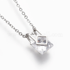 Ожерелья с подвесками из нержавеющей стали 304&nbsp;NJEW-O118-34