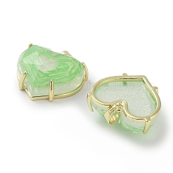 Подвески из настоящей 18-каратной позолоченной латуни с граненой смолой и паве&nbsp;KK-R161-07G