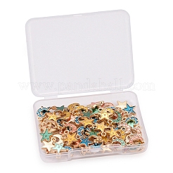 80pcs 8 Arten Legierungs-Emaille-Charms&nbsp;ENAM-LS0001-25LG
